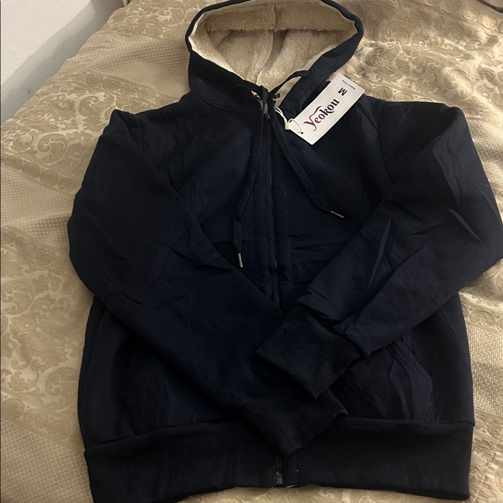 Navy Blue Zip-Up Hoodie